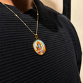 Shree Ram Hand-Painted Full Colour Pendant | Ram Navami Devotional Jewellery 18k Gold PVD Plated