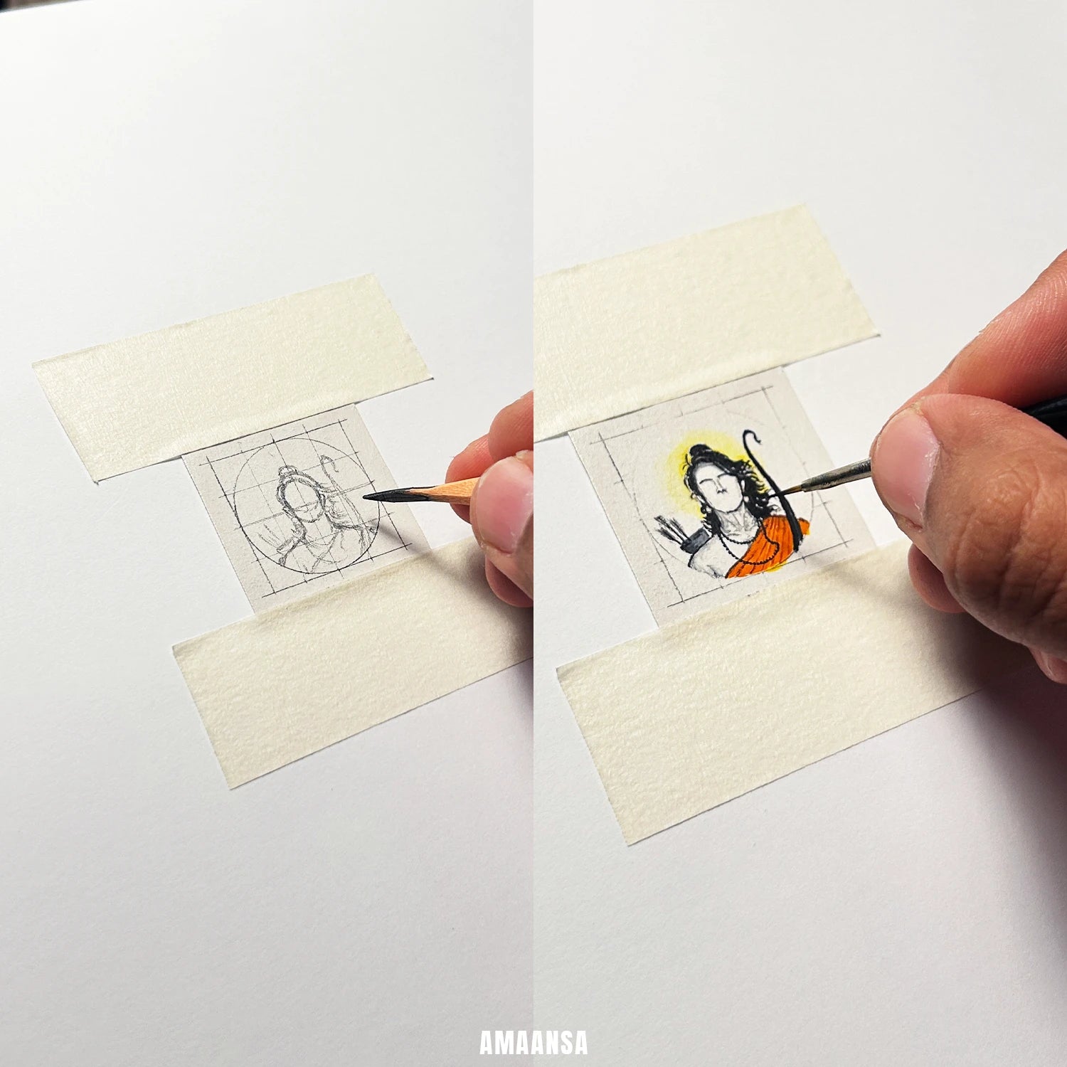 Shree Ram Vanvas Silver-Tone Hand-Painted Pendant | Semi-Colour Ram Navami Jewellery