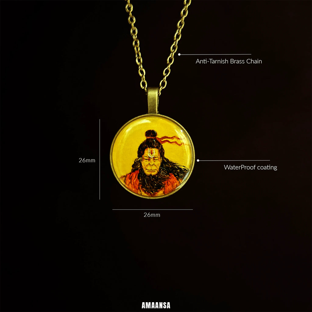Lord Hanuman authentic miniature painting pendant