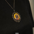 Banke Bihari Vrindavan hand‑painted miniature pendant on chain, devotional Krishna necklace, hanging around neck 

