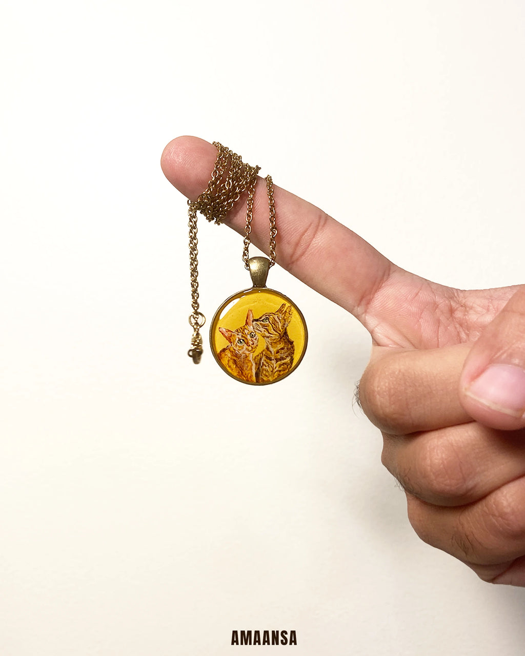 Vintage Styled: 2 Face- HandPainted Pet Memory Pendant: [Made-to-order]