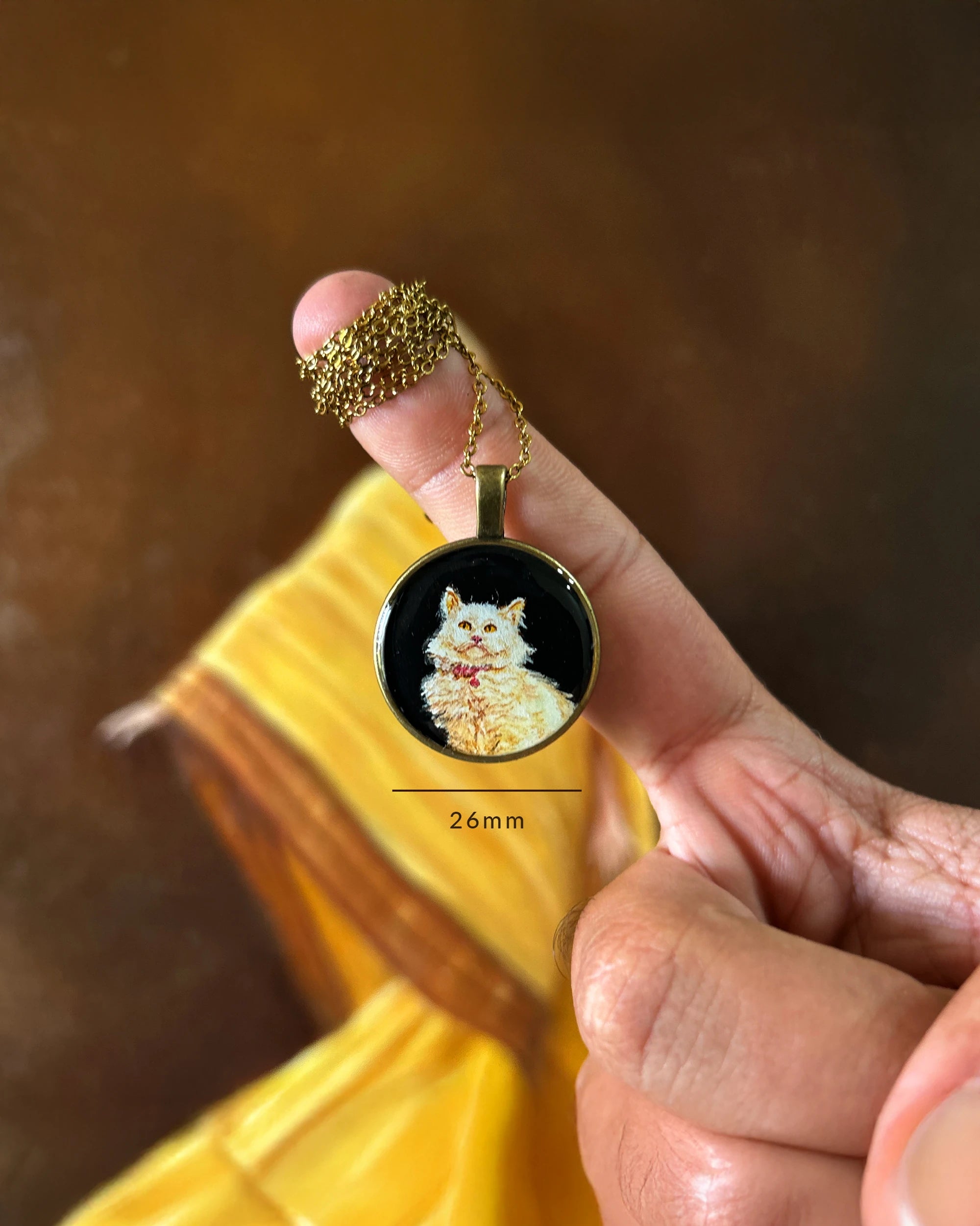 Vintage Styled: One Pet Face- HandPainted Pet Memory Pendant: [Made-to-order]