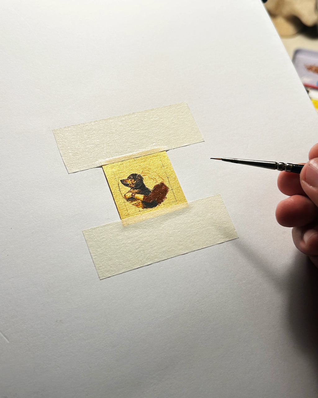 Custom Pet Portrait Pendant Premium 18k gold plated - Handpainted Miniature Art
