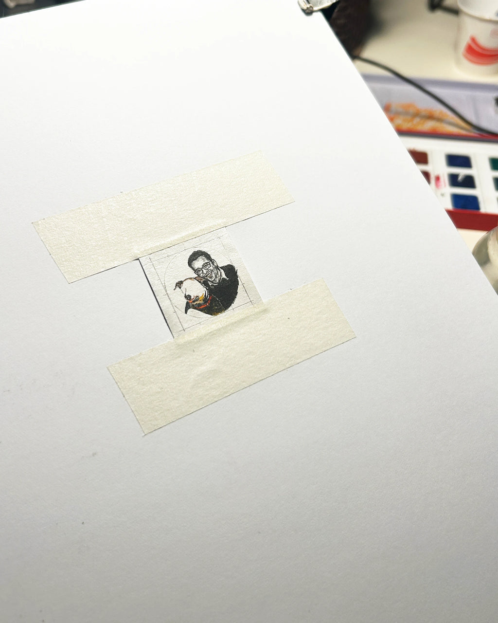 Premium SilveryWhite colour Stainless Steel Custom Pet Portrait Pendant - Handpainted Miniature Art