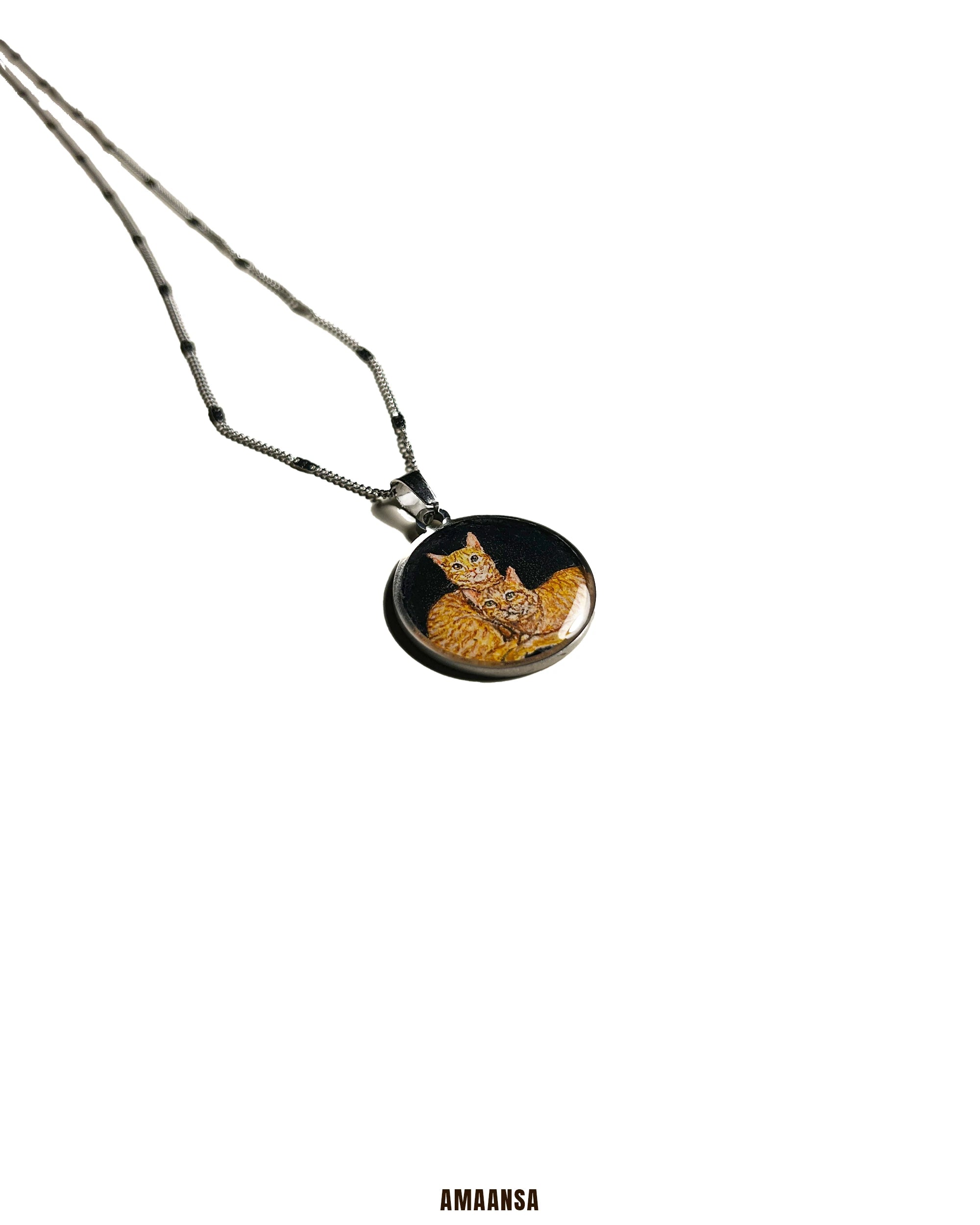 Pet Portrait Pendant Premium | Two Face | Full coloured- Personalized Art Jewelry