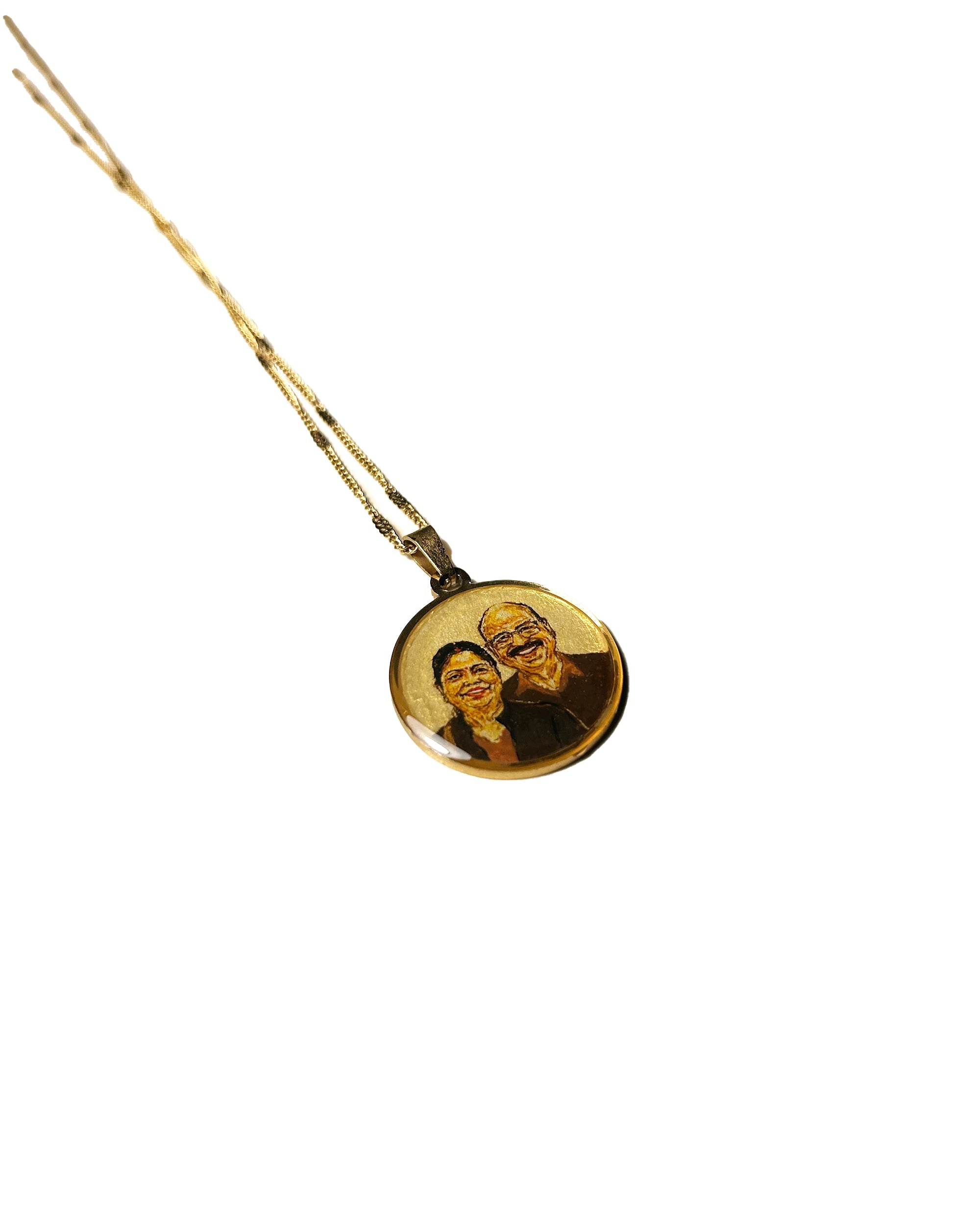 Premium 18k Gold PVD Pendant with Custom Miniature Art
