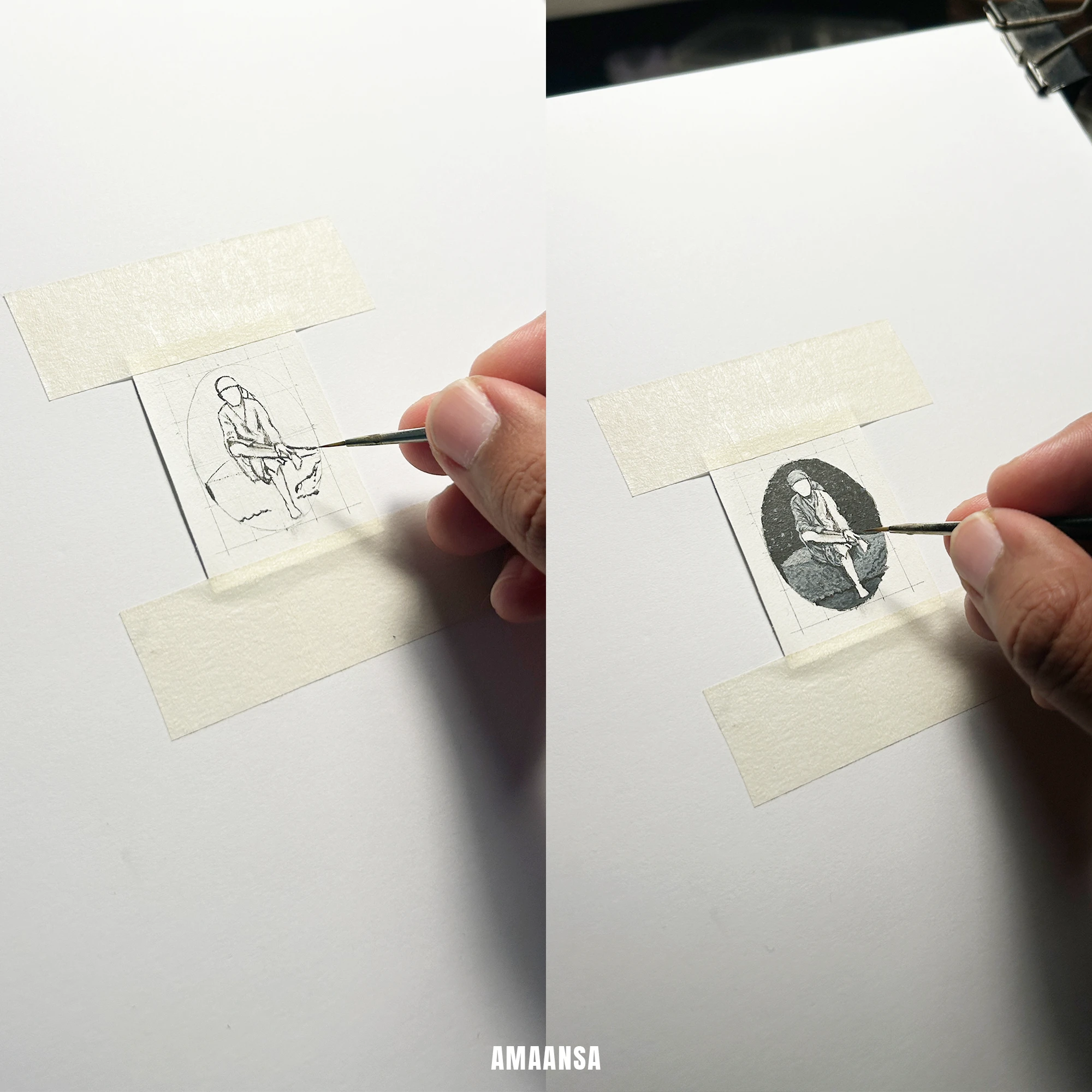 Handpainted Devotional Sai Baba Pendant | 18K PVD Gold Plated | Full Body