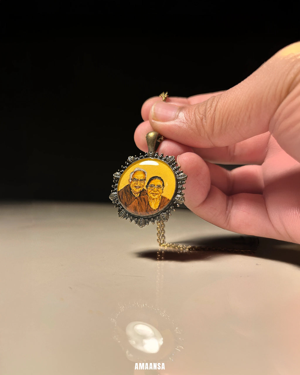 2 Face- Custom Portrait Pendant: [Made-to-order]