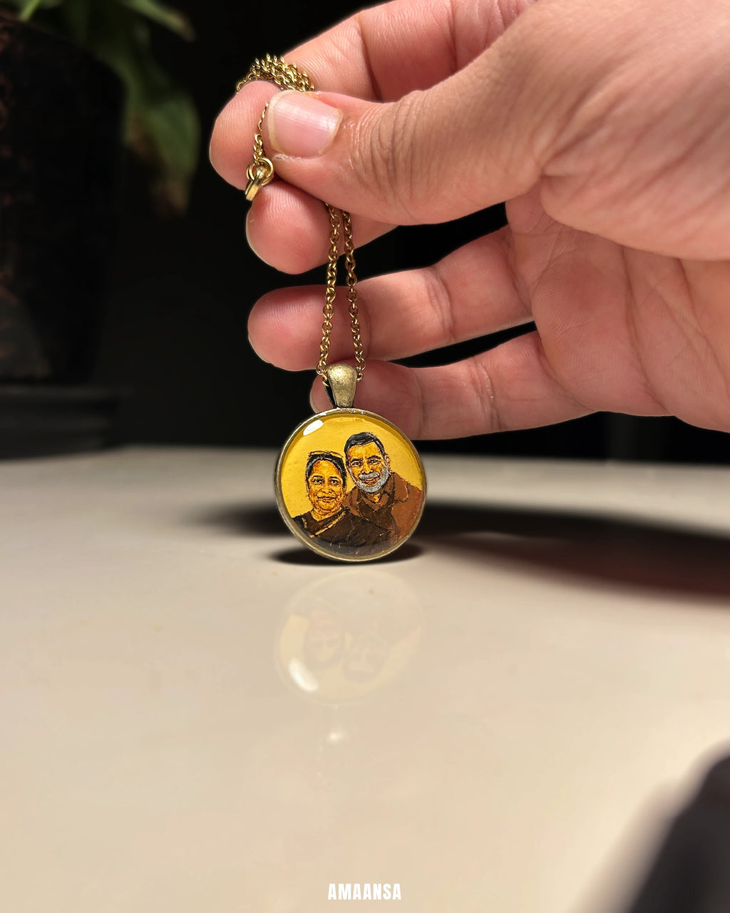 2 Face- Custom Portrait Pendant: [Made-to-order]