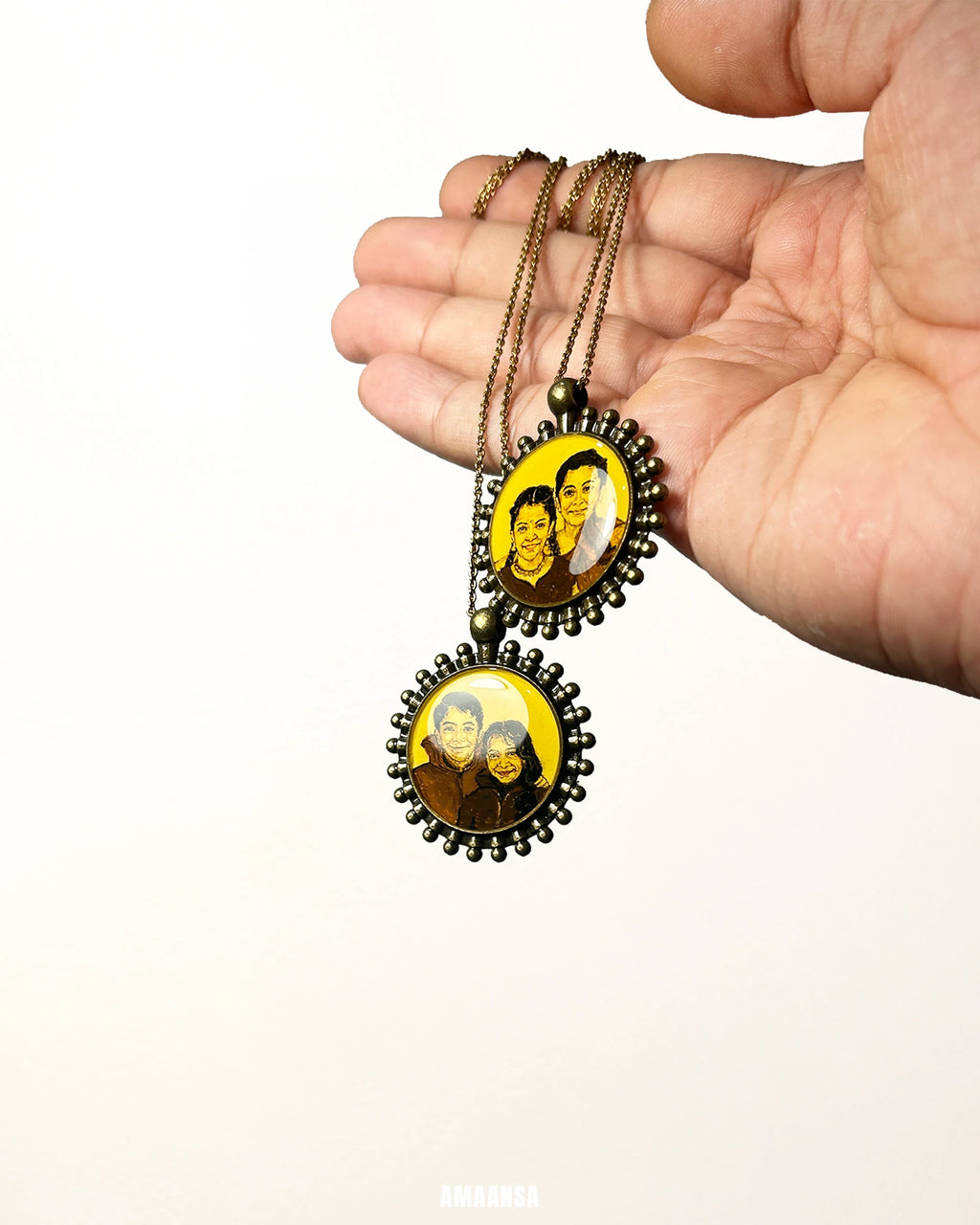 2 Face- Custom Portrait Pendant: [Made-to-order]