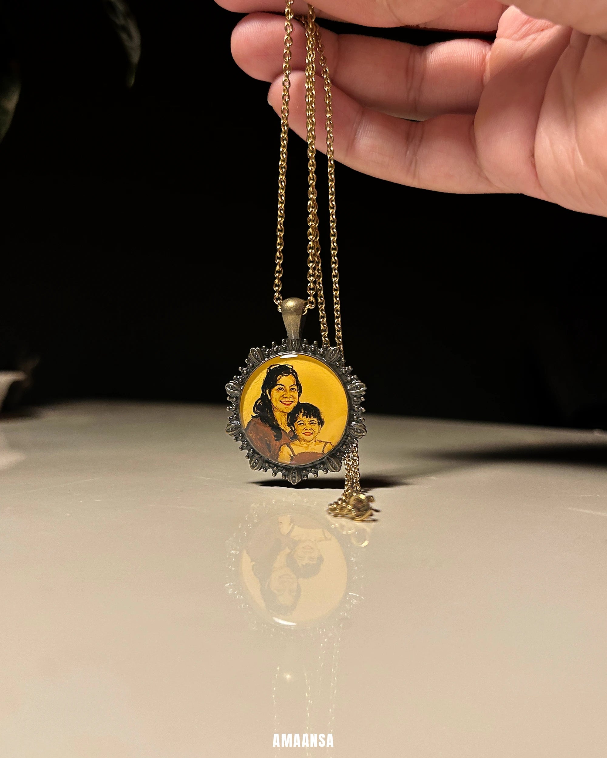 2 Face- Custom Portrait Pendant: [Made-to-order]