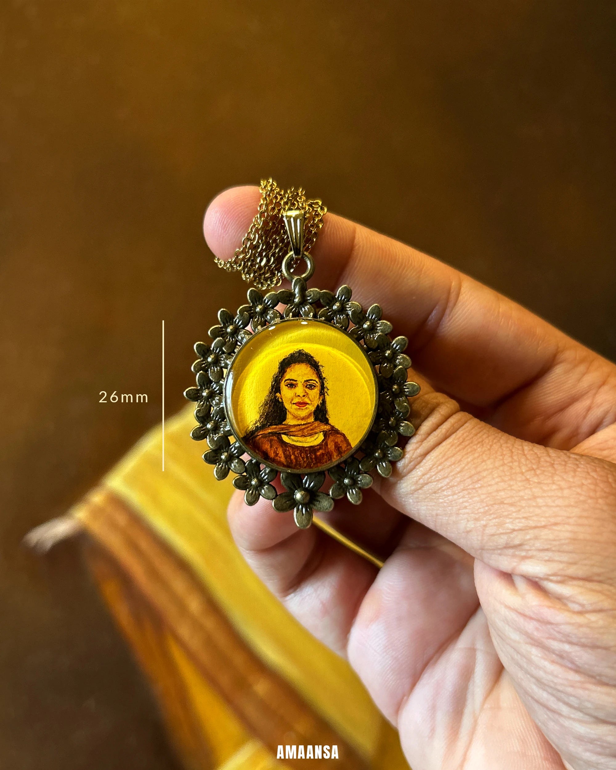 Single Face- Custom Portrait Pendant: [Made-to-order]