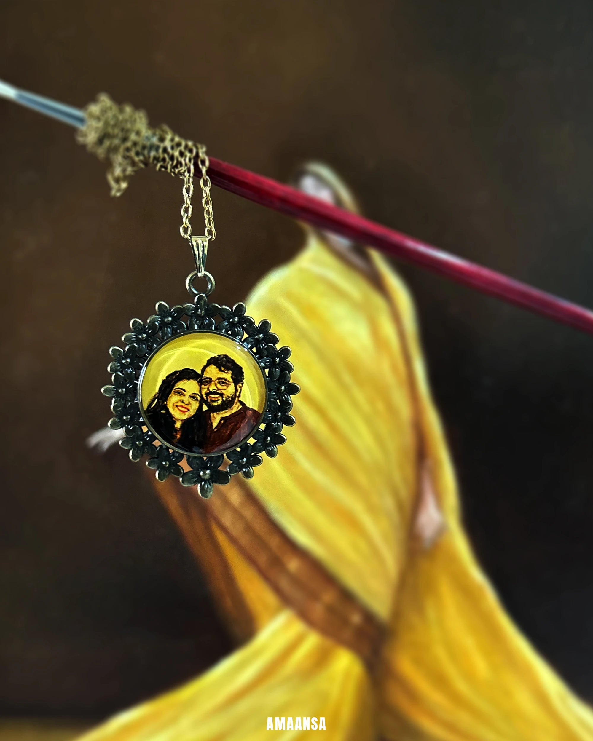 2 Face- Custom Portrait Pendant: [Made-to-order]
