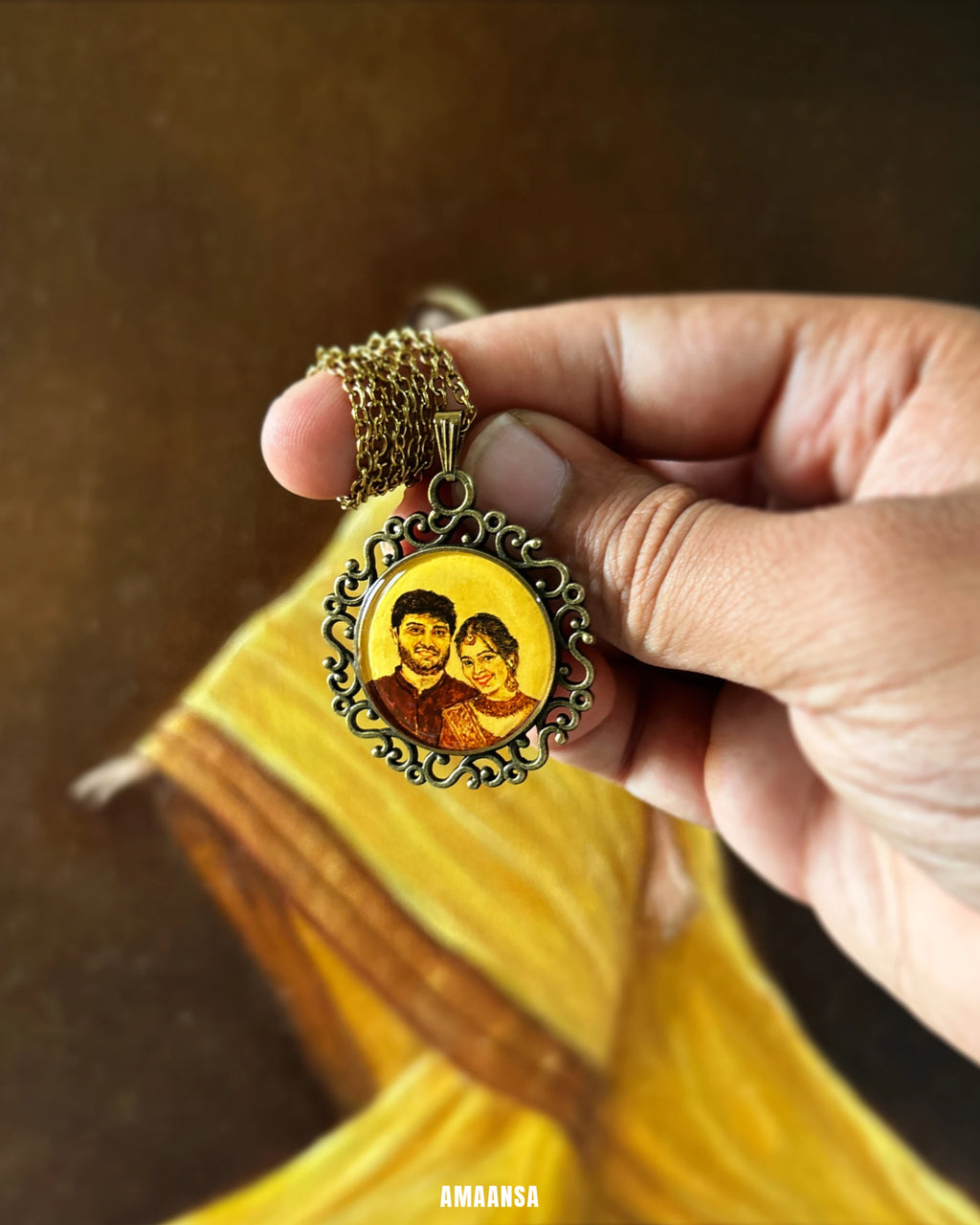 2 Face- Custom Portrait Pendant: [Made-to-order]