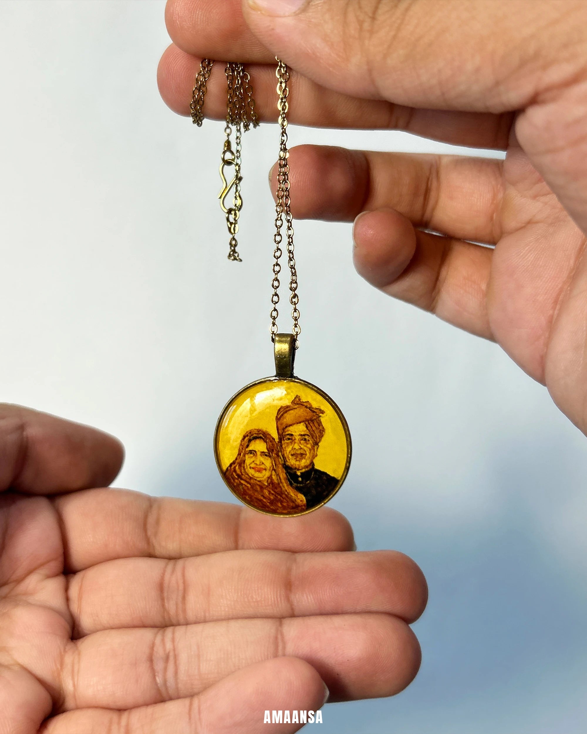 2 Face- Custom Portrait Pendant: [Made-to-order]