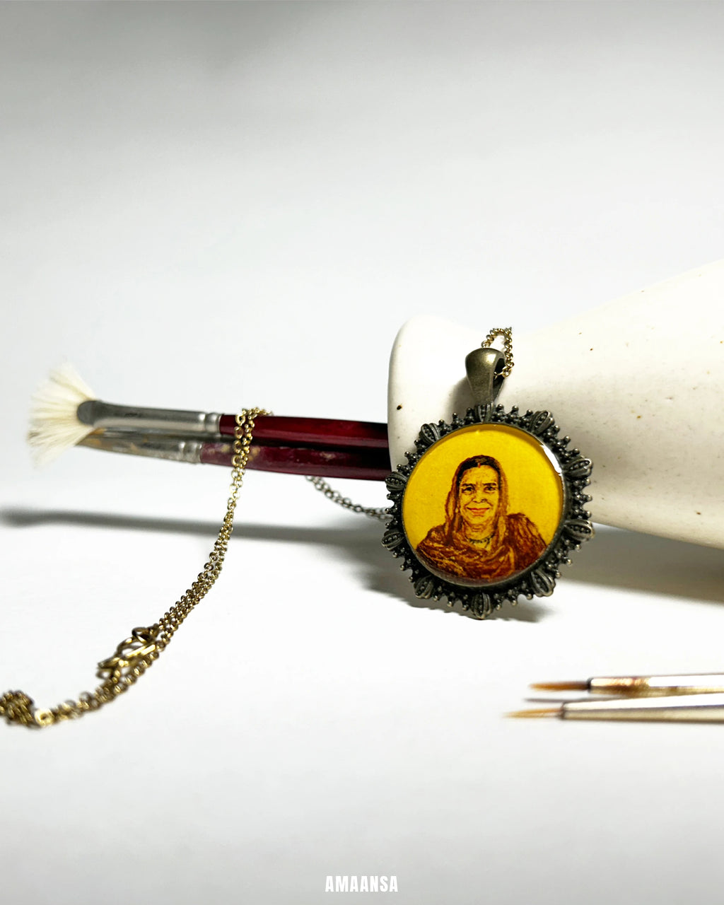 Single Face- Custom Portrait Pendant: [Made-to-order]