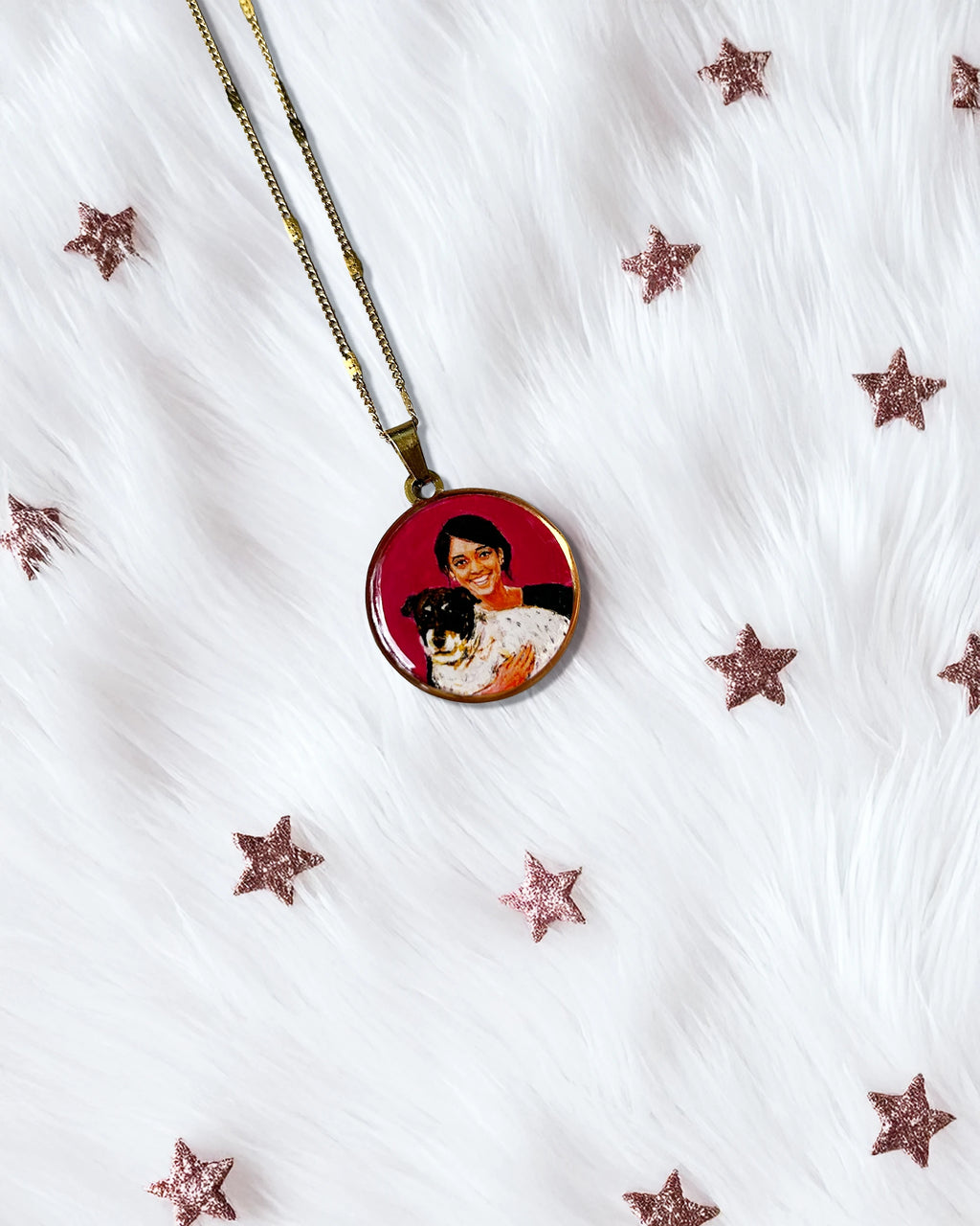 Pet Portrait Pendant Premium | Two Face | Full coloured- Personalized Art Jewelry