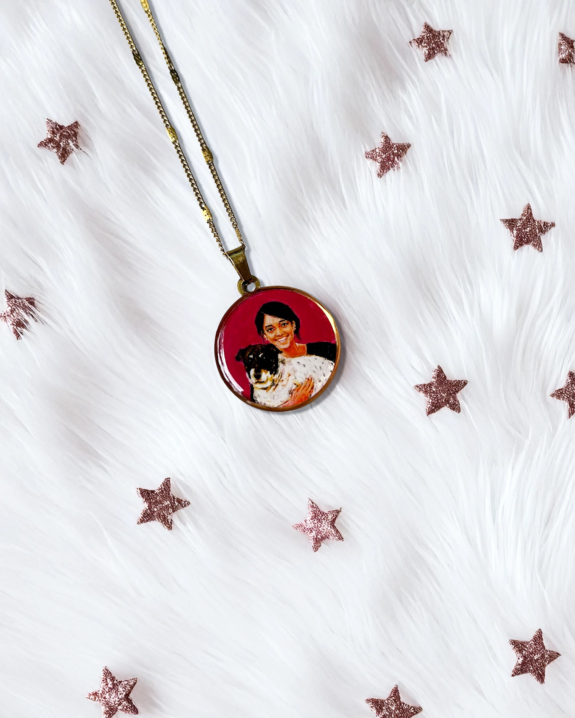 Pet Portrait Pendant Premium | Two Face | Full coloured- Personalized Art Jewelry