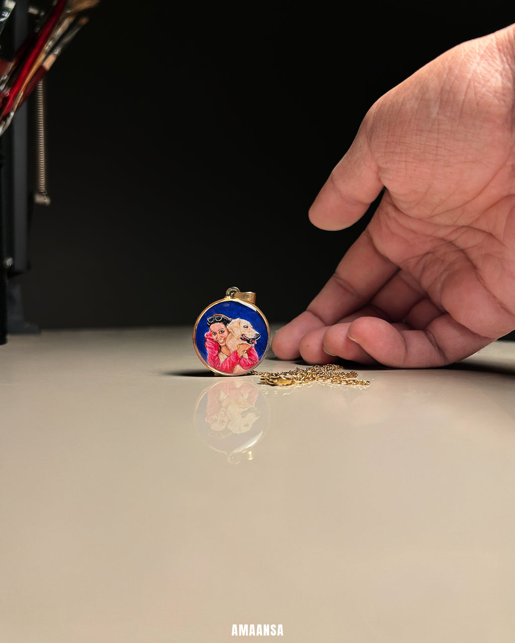 Pet Portrait Pendant Premium | Two Face | Full coloured- Personalized Art Jewelry