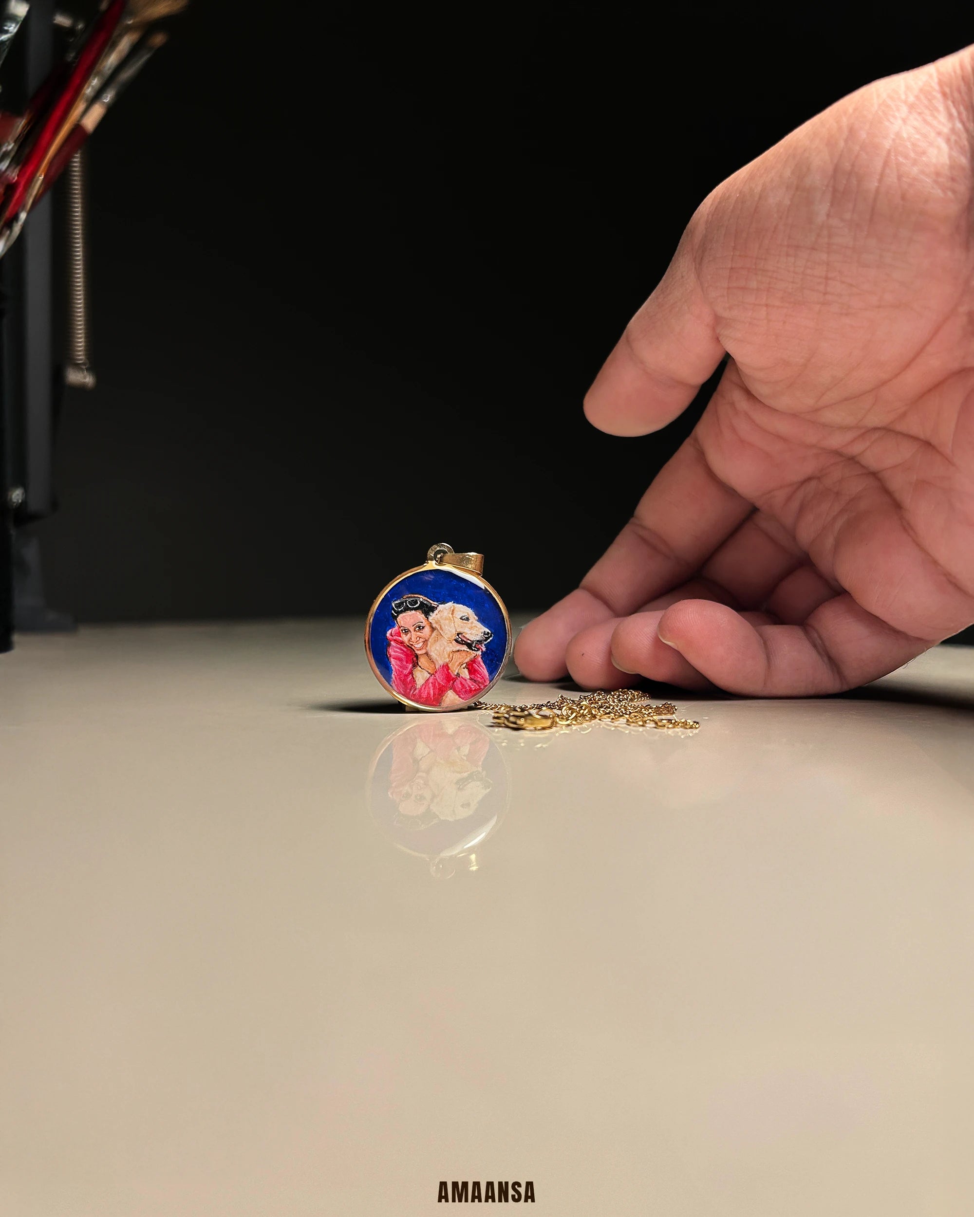 Pet Portrait Pendant Premium | Two Face | Full coloured- Personalized Art Jewelry