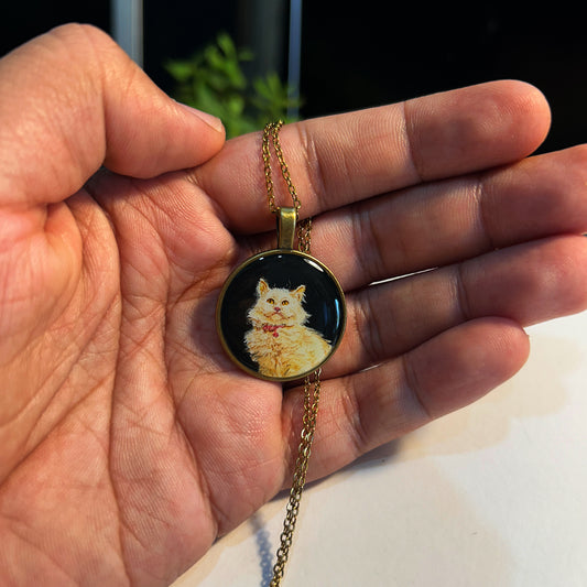 Single Face- HandPainted Pet Memory Pendant: [Made-to-order]