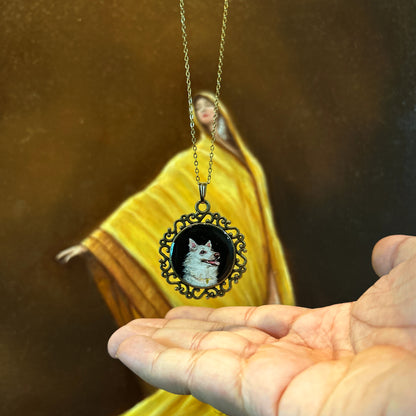 Single Face- HandPainted Pet Memory Pendant: [Made-to-order]