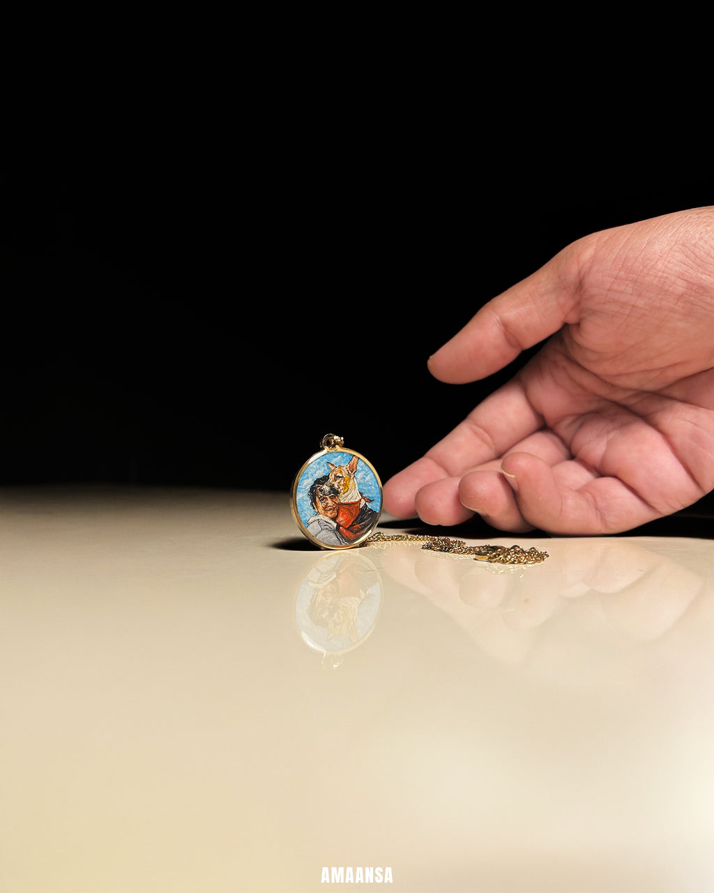 Pet Portrait Pendant Premium | Two Face | Full coloured- Personalized Art Jewelry