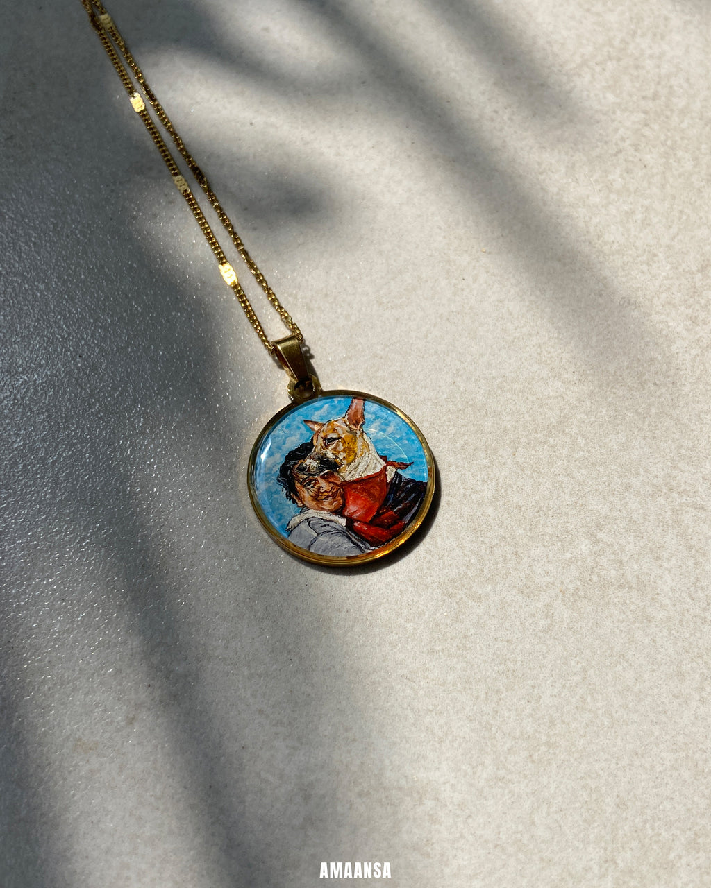 Pet Portrait Pendant Premium | Two Face | Full coloured- Personalized Art Jewelry