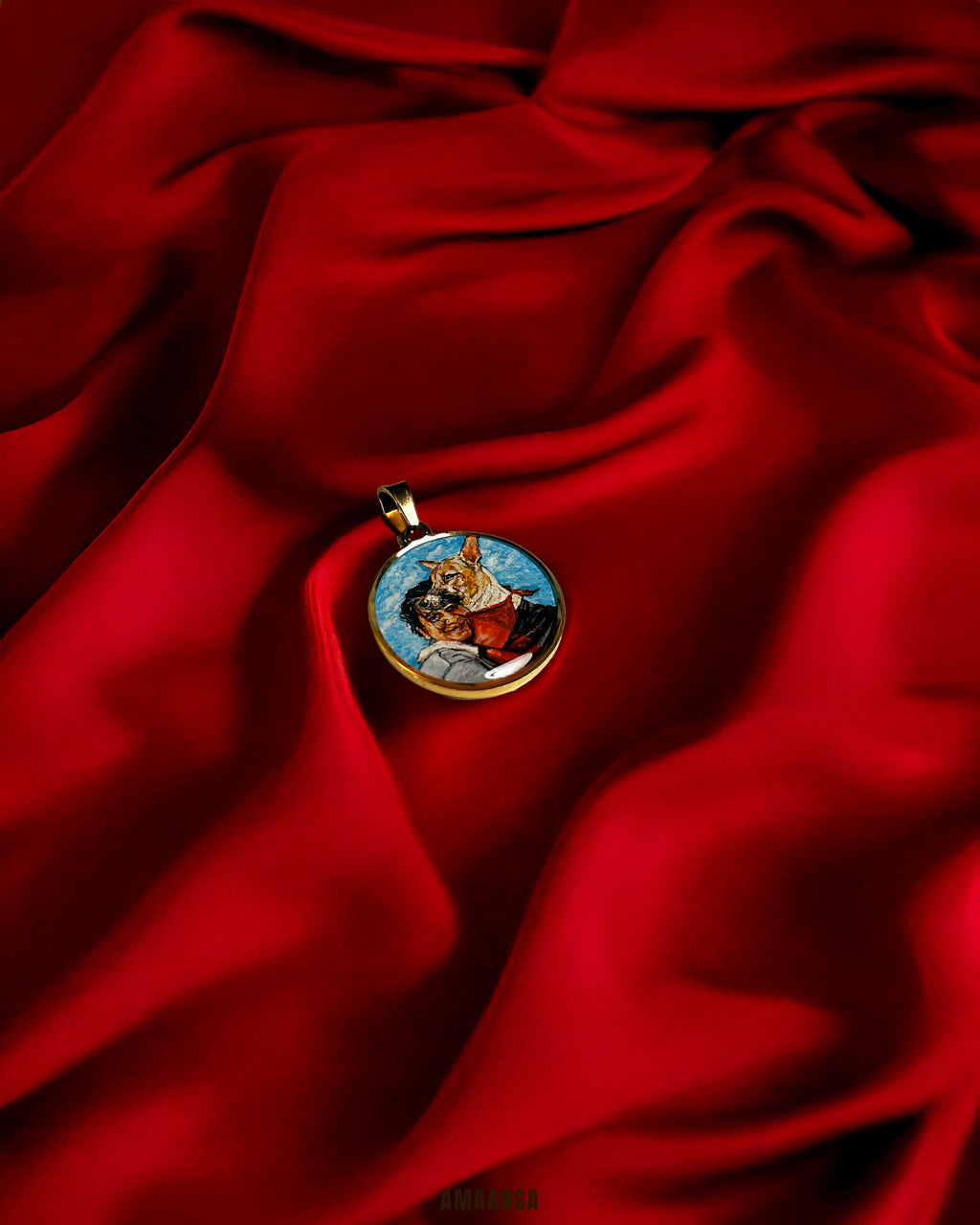 Pet Portrait Pendant Premium | Two Face | Full coloured- Personalized Art Jewelry