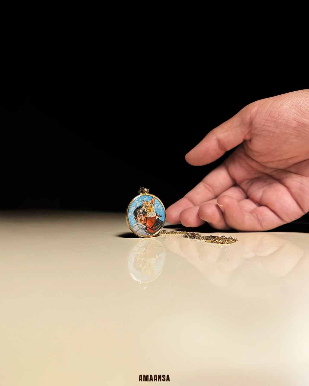 Pet Portrait Pendant Premium | Two Face | Full coloured- Personalized Art Jewelry