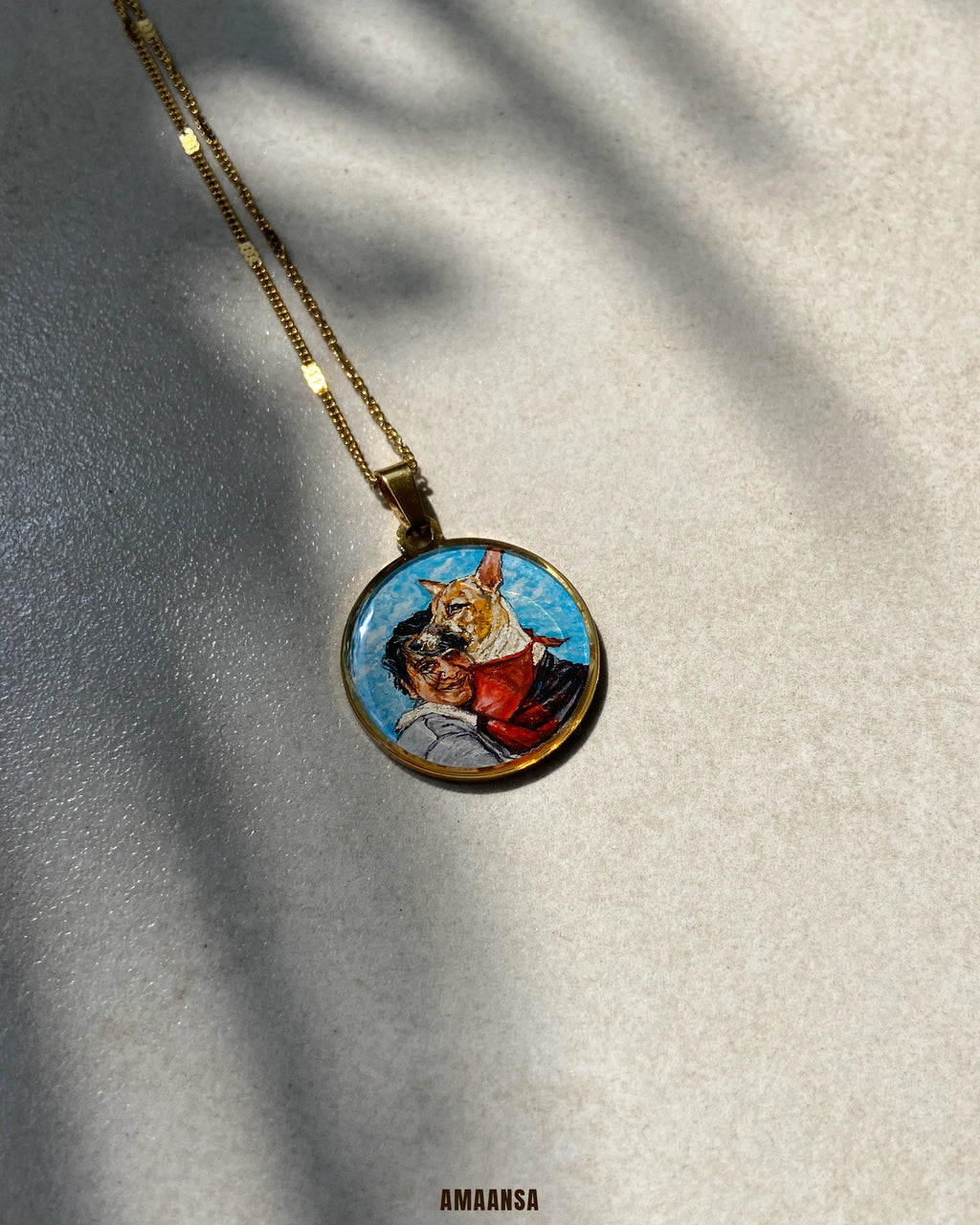 Pet Portrait Pendant Premium | Two Face | Full coloured- Personalized Art Jewelry